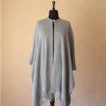 C018 Cotton Cape with Tassels Round Neck and Button
